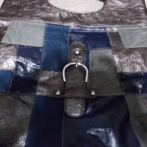 Suede & Faux Leather Patchwork Purse - Picture 2 of 8